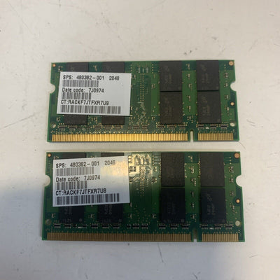 2x 2GB =4GB HP Pavilion dv7 laptop PC2-6400 800MHZ laptop memory