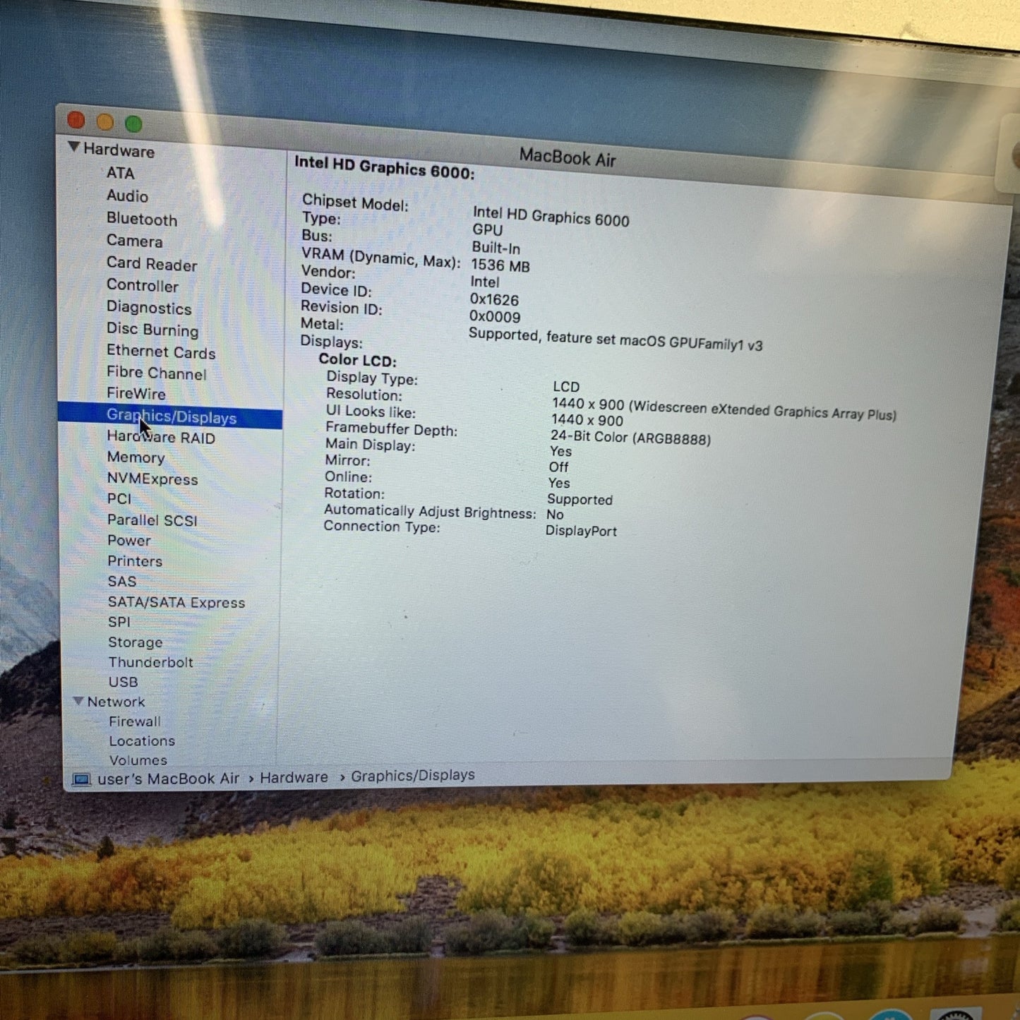 Apple MacBook Air A1466 2015 Core i5-5250U 1.6GHz 4GB RAM 256GB SSD OS X 10.13