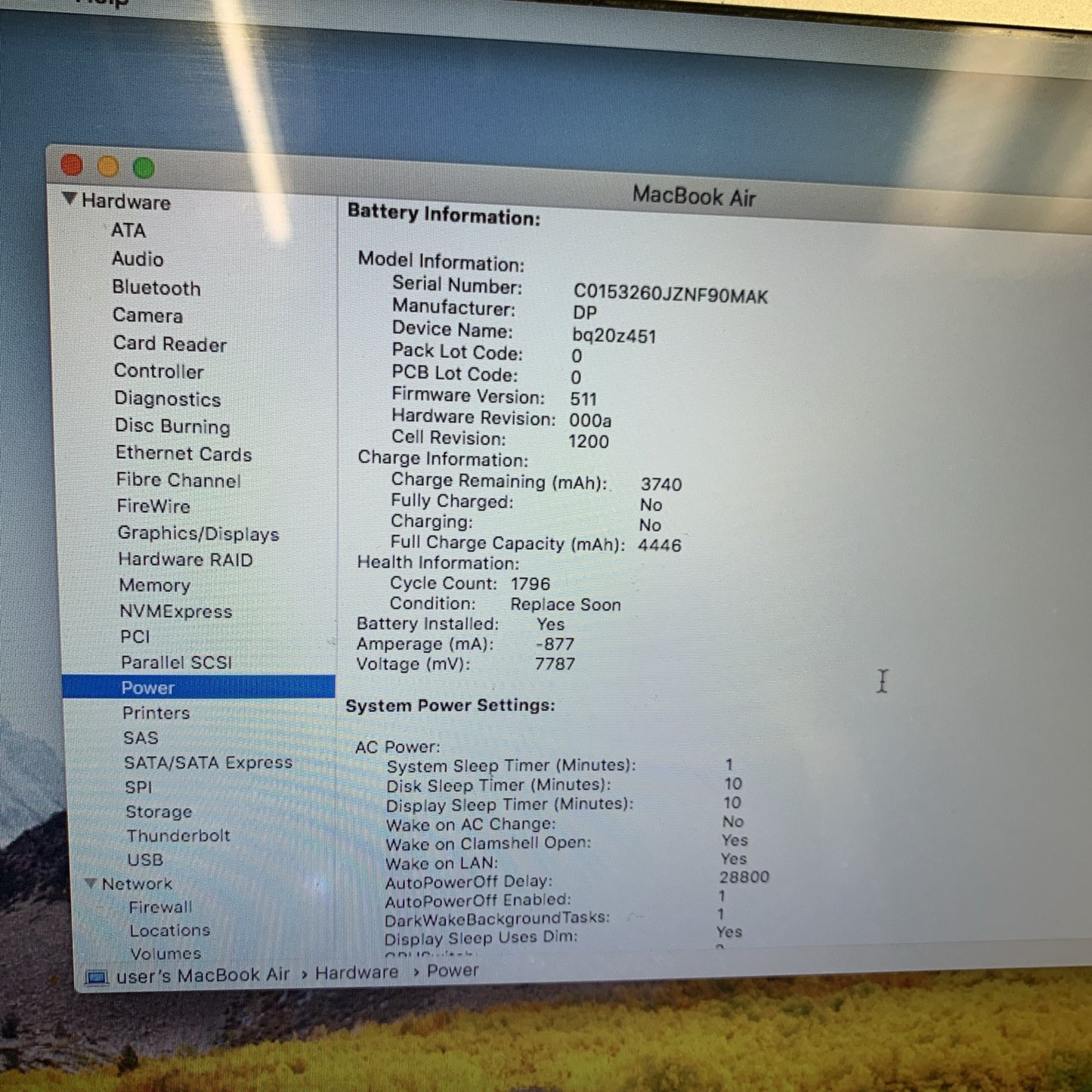 Apple MacBook Air A1466 2015 Core i5-5250U 1.6GHz 4GB RAM 256GB SSD OS X 10.13