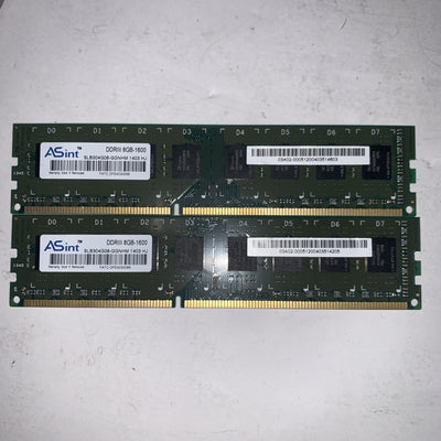 2x 8GB=16GB ASint DDRIII PC3-1600 SLB304G08-GGNHM desktop memory Ram