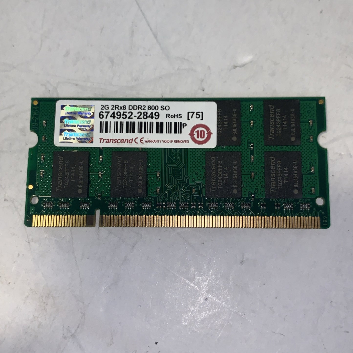 Transcend 2GB 2RX8 DDR2 800  PC6400 800MHZ laptop memory