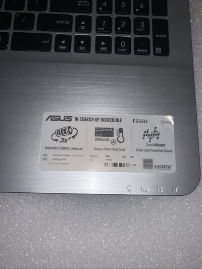 Asus F555U 15.6" laptop  keyboard palmrest mouse pad
