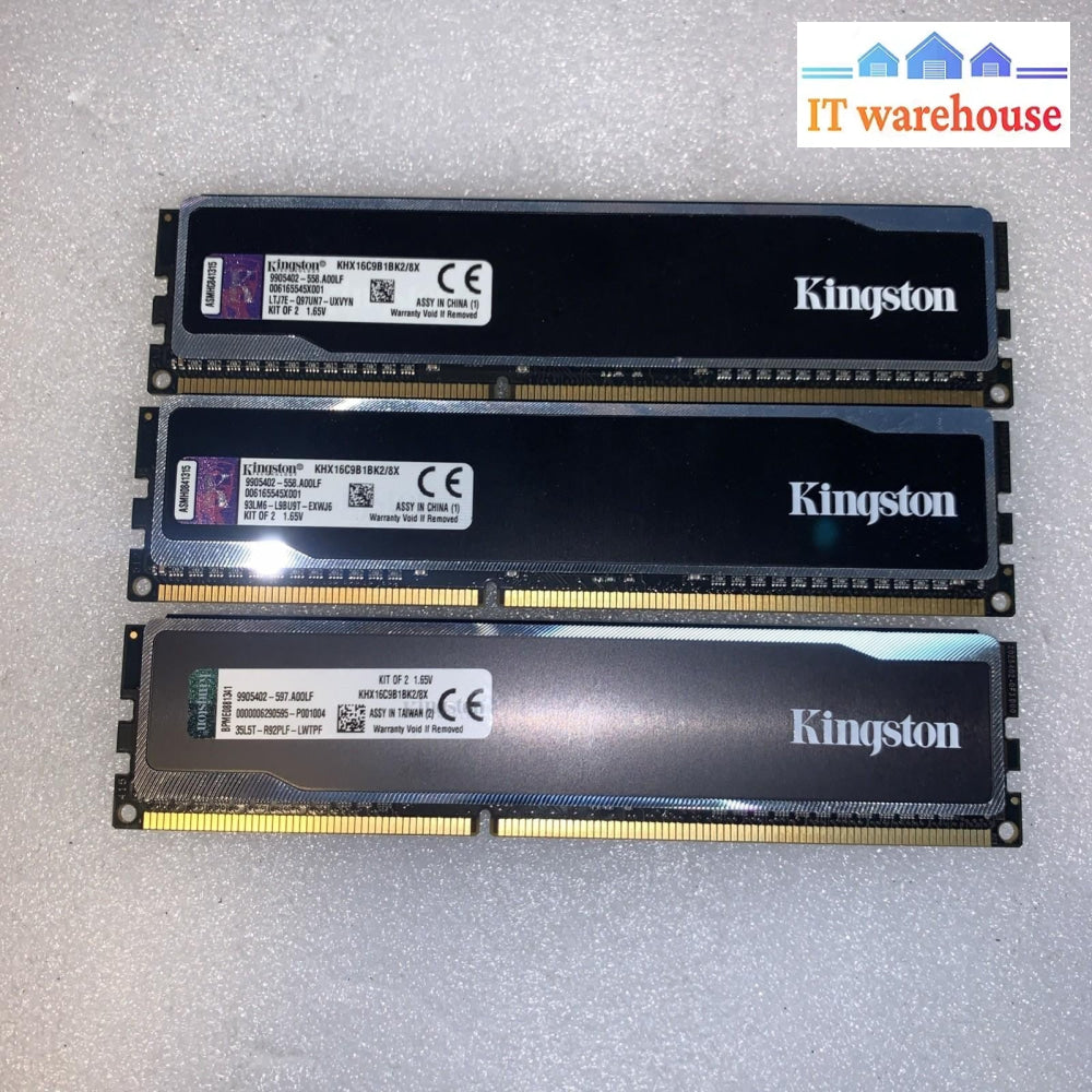 12GB = 3x 4GB Kingston HyperX Black DDR3-1600 PC3-12800 KHX16C9B1BK2/8X