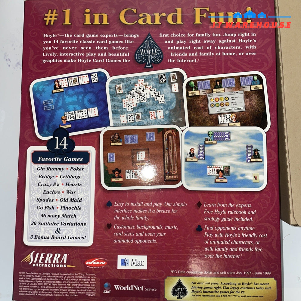 14 x Sierra Hoyle Card Games CD-ROM GAME (PC win95/98, Apple PowerPC/PowerMac)