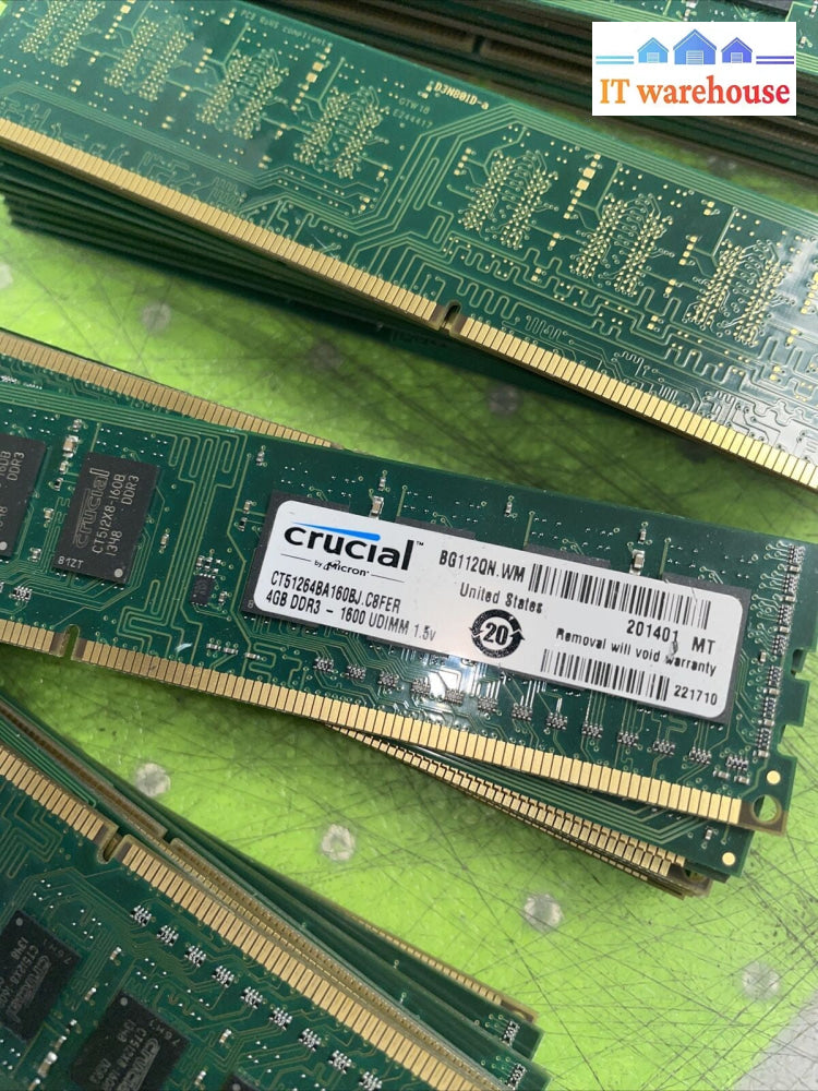 150 x  4GB Crucial DDR3-1600 NON-ECC desktop PC memory Ram