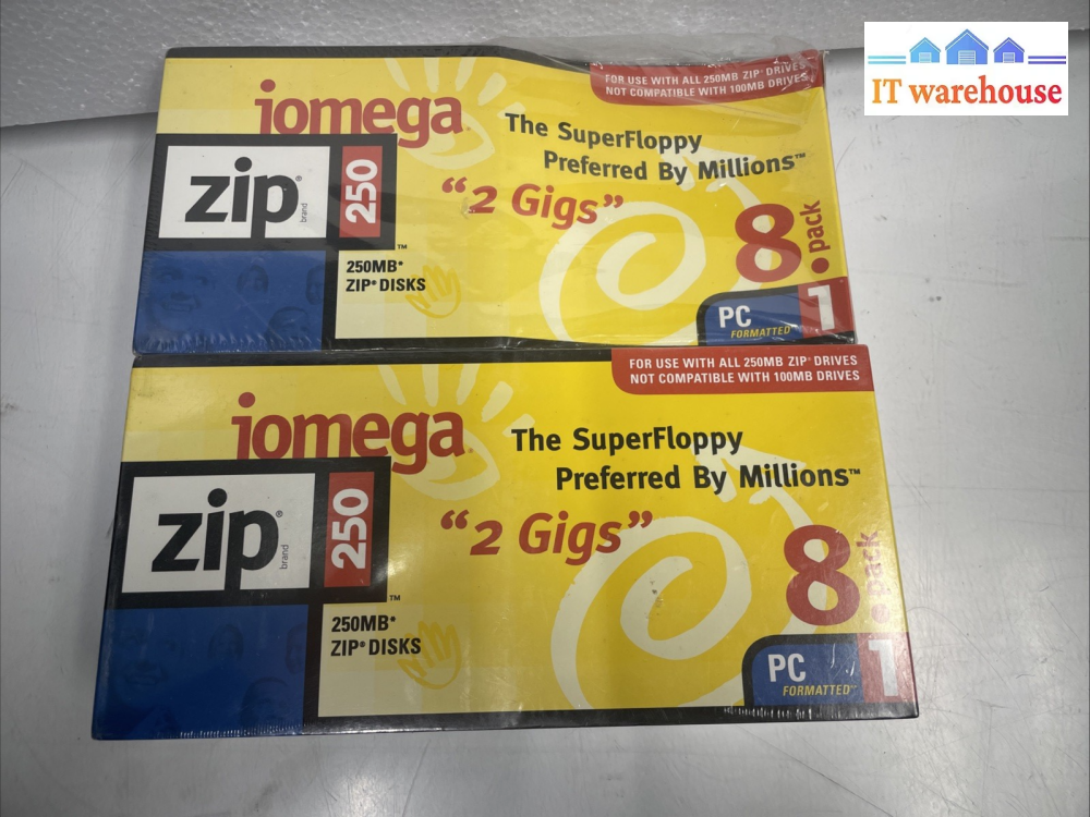 15X iomega Zip 250M Disks with ZIP 250 USB Drive 30957500 and cable +