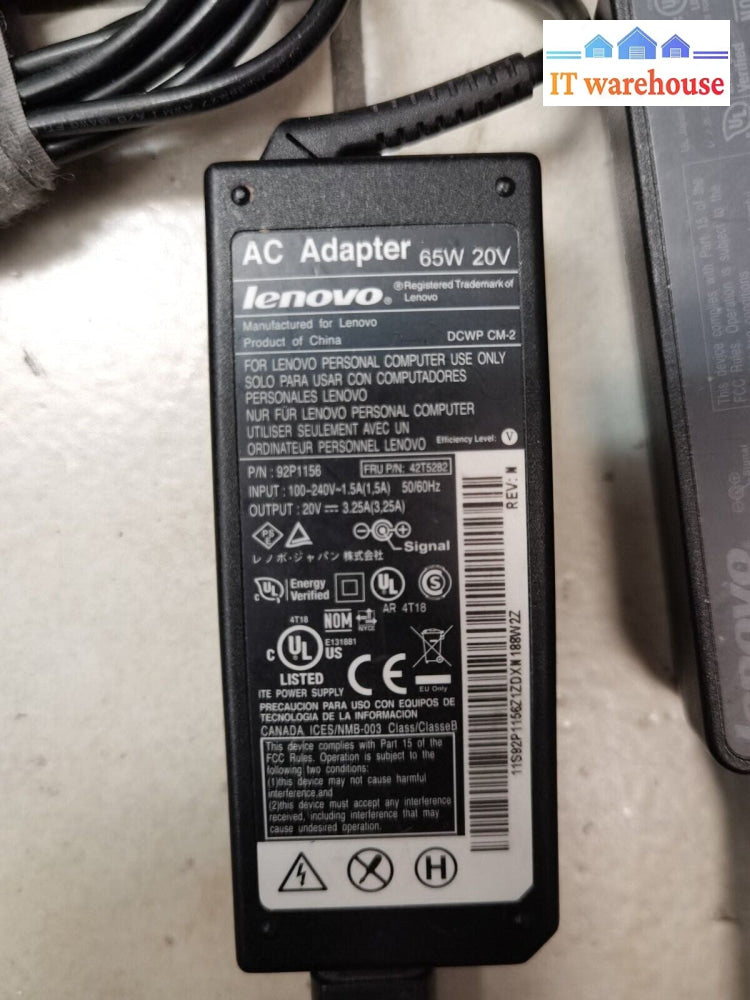 $ 15x LENOVO AC adaper 65w 20v 3.25A 45N0316 45N0324 42T5282