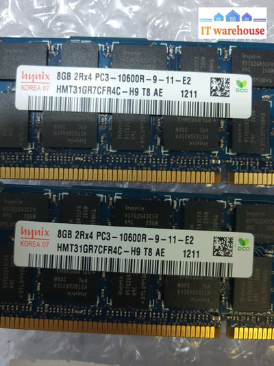 - 16GB(2x8GB) Hynix 8GB DDR3 RAM PC3-10600R 1333Mhz HMT31GR7CFR4C-H9 Server RAM