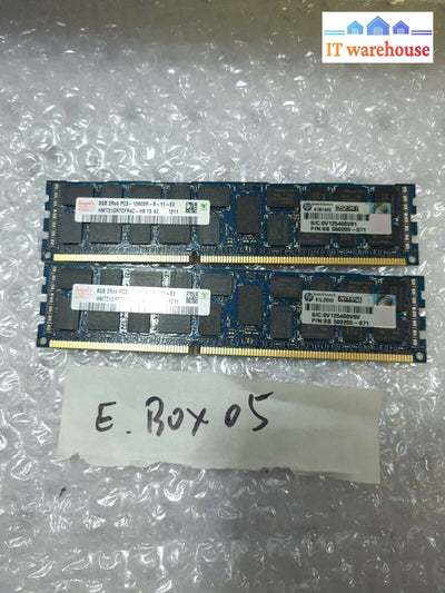 - 16GB(2x8GB) Hynix 8GB DDR3 RAM PC3-10600R 1333Mhz HMT31GR7CFR4C-H9 Server RAM