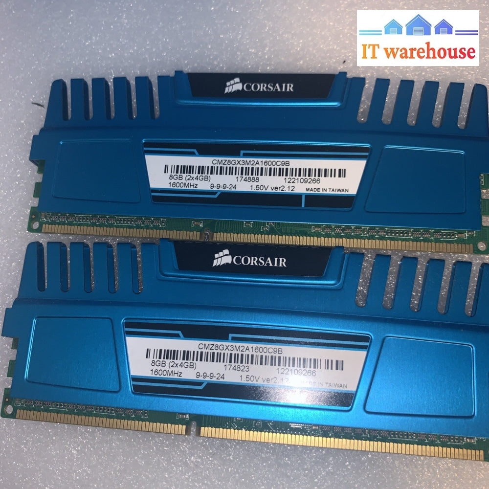 16GB =4x 4G Corsair CMZ8GX3M2A1600C9B Vengeance Blue PC3-12800 1600mHz DDR3 RAM