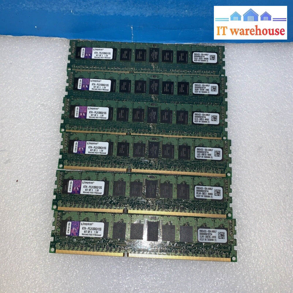 16GB =4x 4GB KTH-PL313SK3/12G Kingston PC3-10600 DDR3-1333MHz ECC Reg server Ram