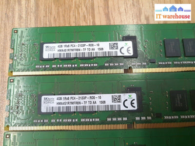 16GB =4x4GB SK hynix PC4-2133P DDR4-2133 ECC RDIMM HMA451R7MFR8N-TF (Not for PC)