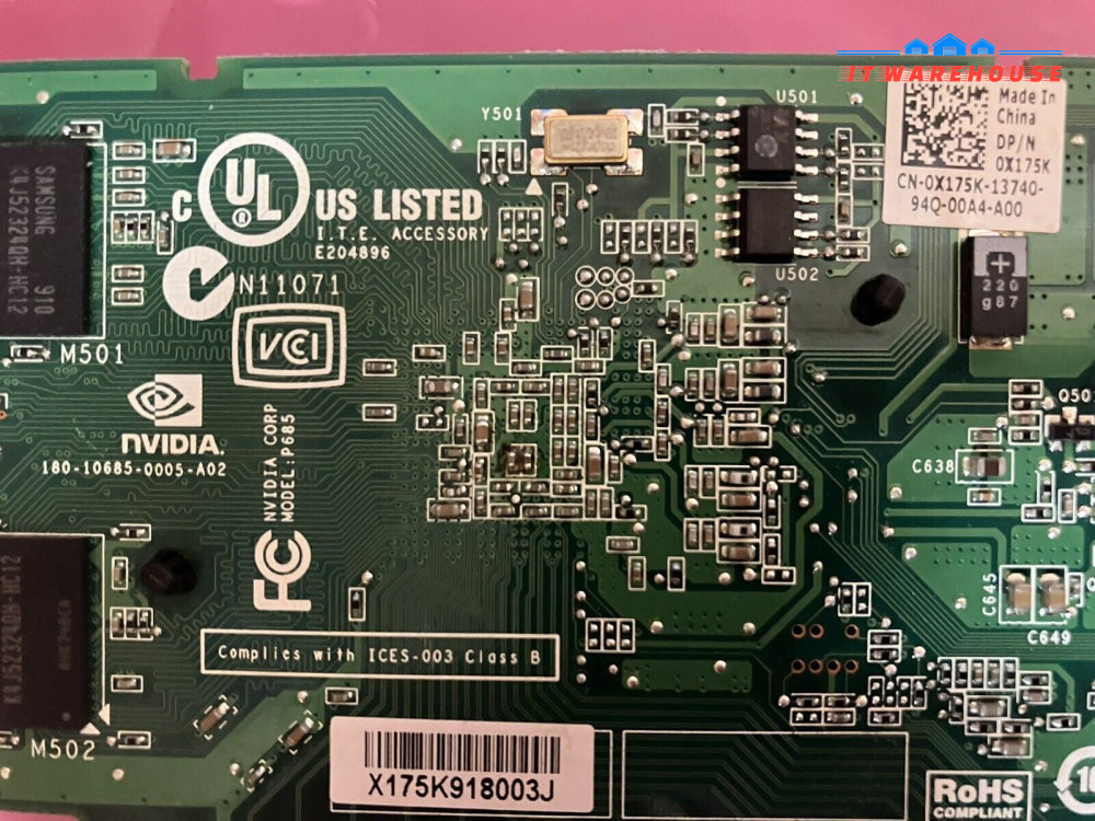 ~ 180-10685-0005-A02 DELL NVIDIA QUADRO NVS 295 256MB PCI-E VIDEO CARD 0X175K