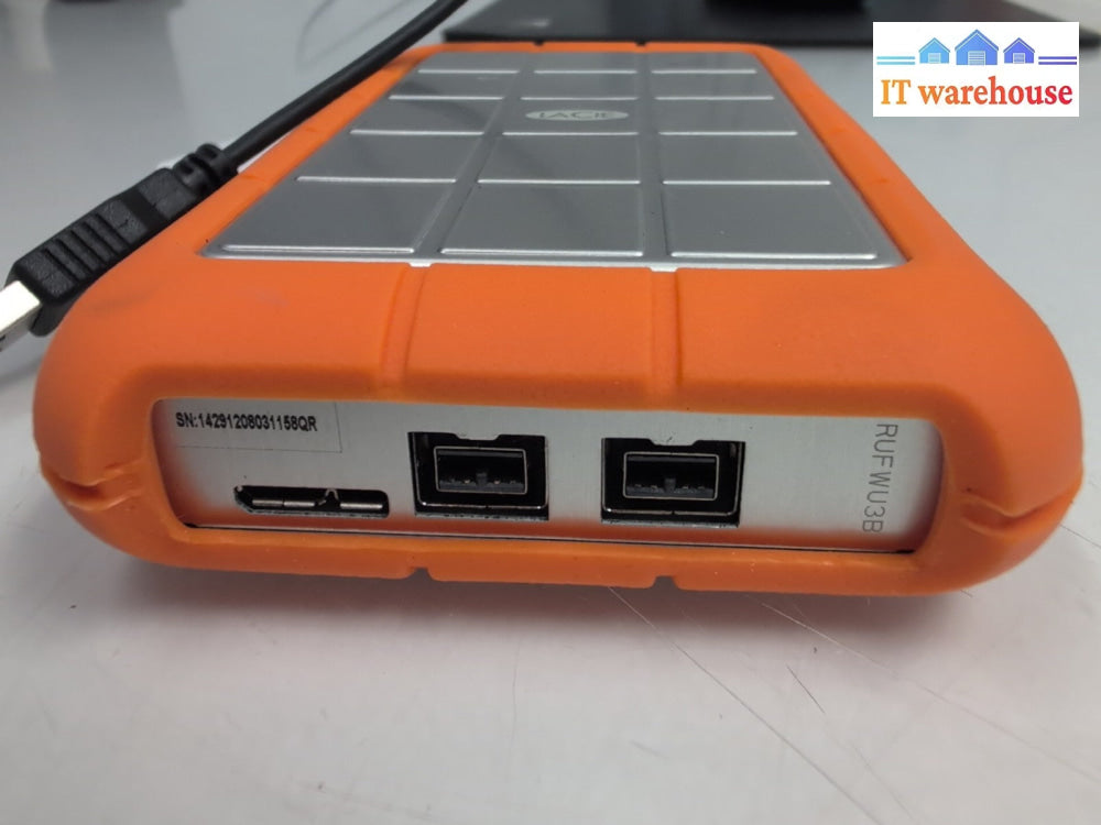(19 hours used) LaCie Rugged 1TB USB 3.0 FireWire External Portable Hard Drive -