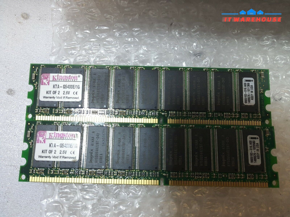 - 1GB (2X512MB) Kingston KTA-G5400E/1G  APPLE DDR400 ECC  Memory 