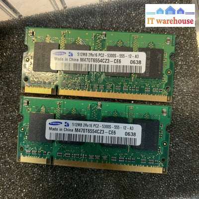1GB= 512MB x 2 Samsung M470T6554CZ3-CE6 SODIMM PC2-5300 DDR2 laptop memory