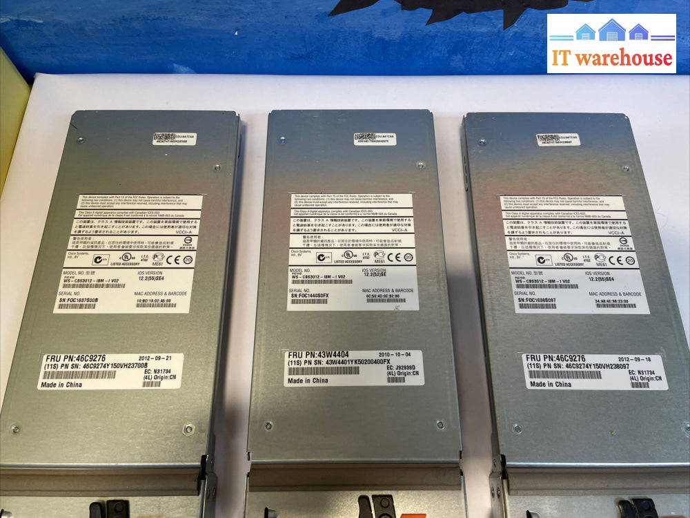 1x CISCO CATALYST WS-CBS3012-IBM-I V02 SWITCH MODULE FOR IBM BLADECENTER