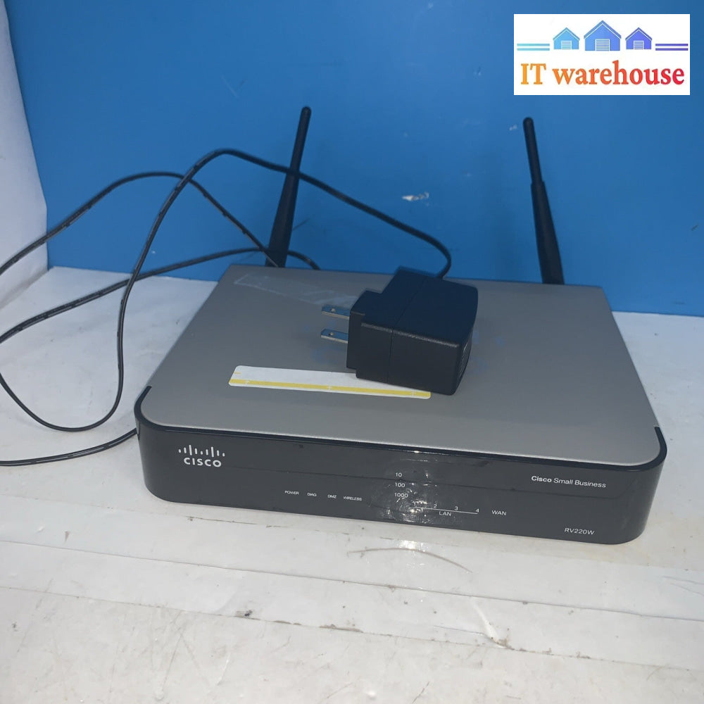 (1x) Cisco RV220W Wireless 4 Port Ethernet Switch Security Firewall Router + Ac