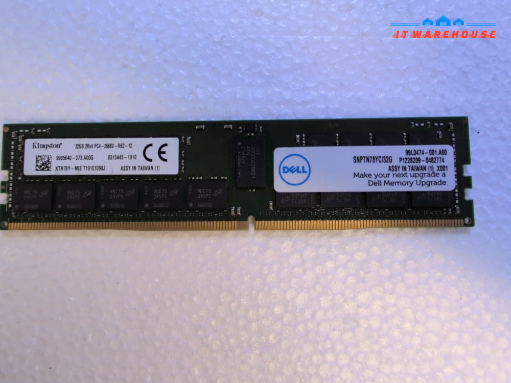 1x DELL SNPTN78YC/32G 32GB  2RX4 PC4-2666V KTN78Y DDR4 SERVER MEMORY Tested -