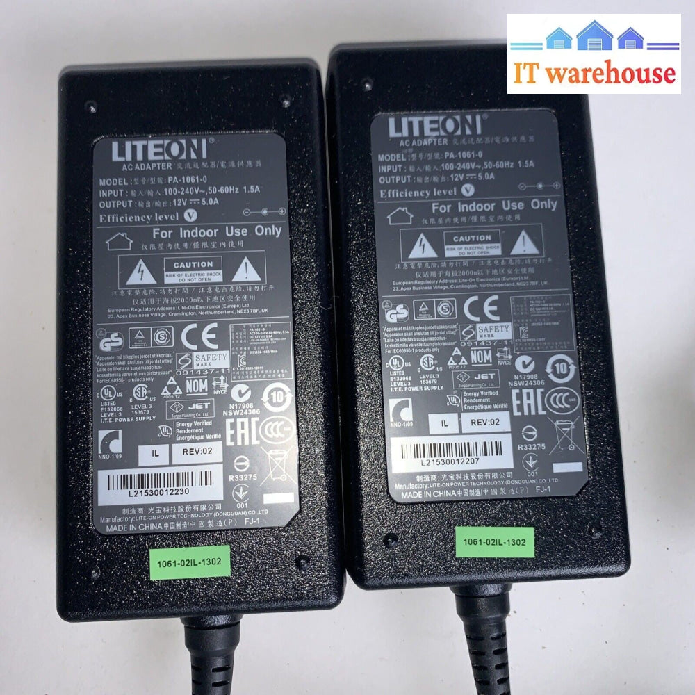 1x Genuine Liteon PA-1061-0 AC Adapter 12V 5A Power Supply 60W