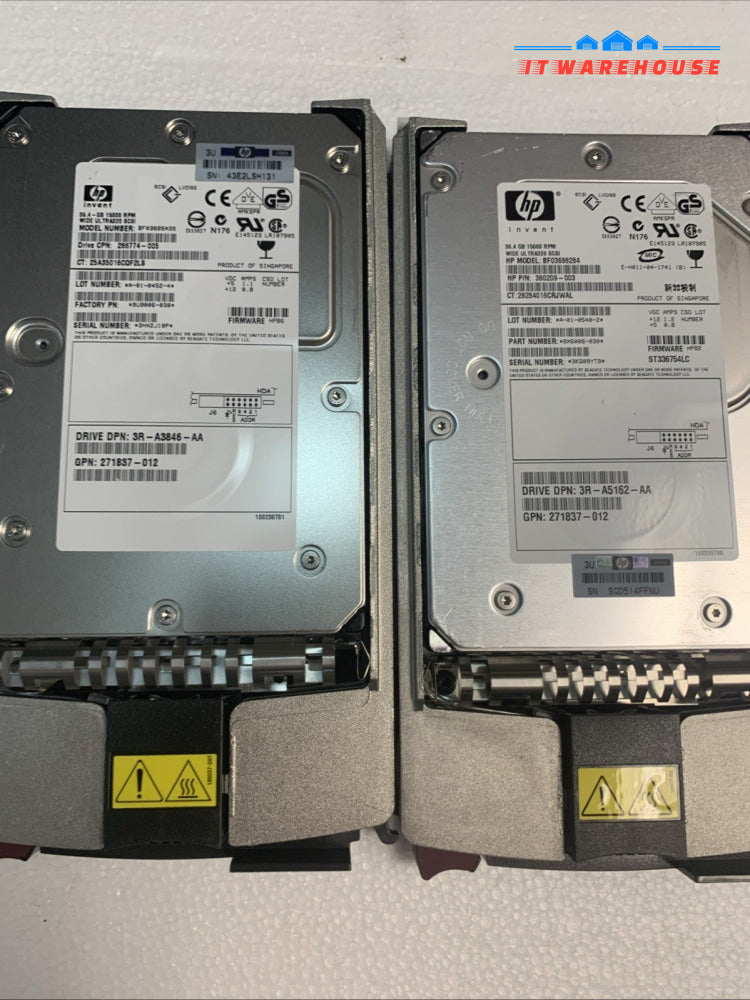 1x HP 36.4 GB 15K RPM wide ultra320 SCSI server hard drive +caddy