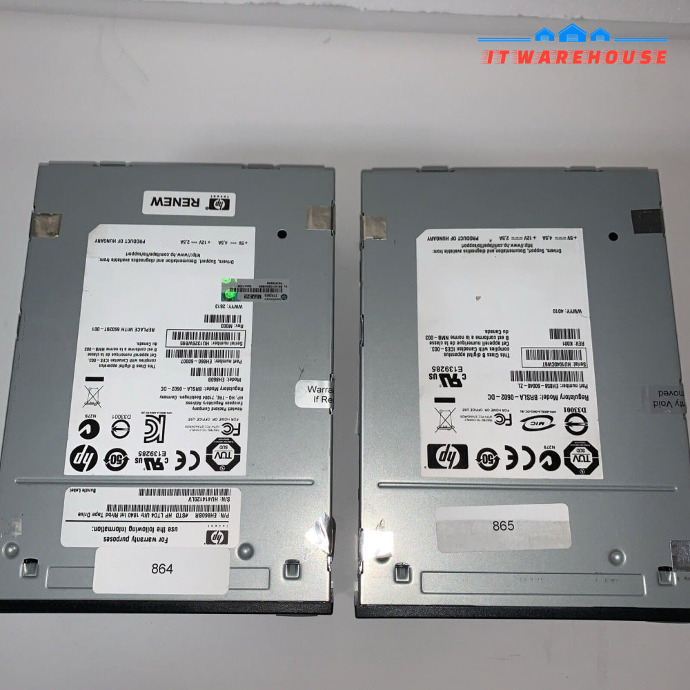 (1x) HP EH860B LTO-4 800GB/1.2TB Internal HH SAS Tape Drive 693397-001