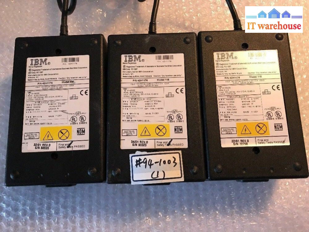 -1x  IBM 42H1176  42H1178 3Pin 24V 2A POWER SUPPLY for IBM 4610-TF6  PRINTER -