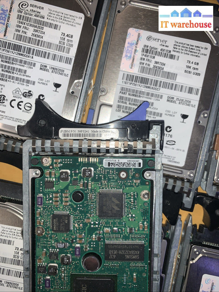 (1x) IBM 73GB U320 SCSI 10K RPM 2.5 INCH HOT-SWAP HARD DRIVE 39R7334 ST973401LC