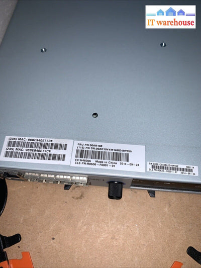 (1x) IBM Storwize V3700 Array Controller Canister Node + 4Port 8G HBA 00AR108