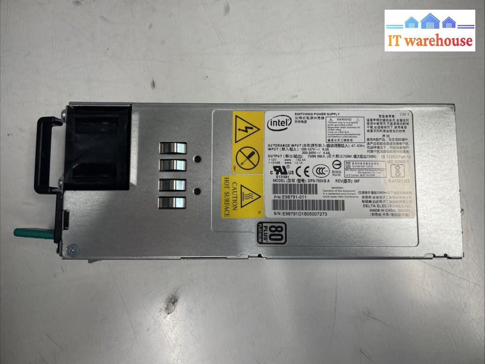1X Intel DPS-750XB A  06f power supply E98791-007 server power supply +
