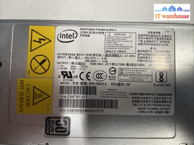 1X Intel DPS-750XB A  06f power supply E98791-007 server power supply +