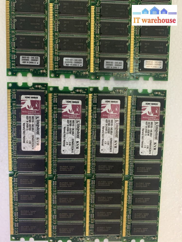 (1x)  KVR400X72C3A/1G Kingston 1GB PC3200 CL3 ECC DIMM 184 pin DDR 2.6V RAM