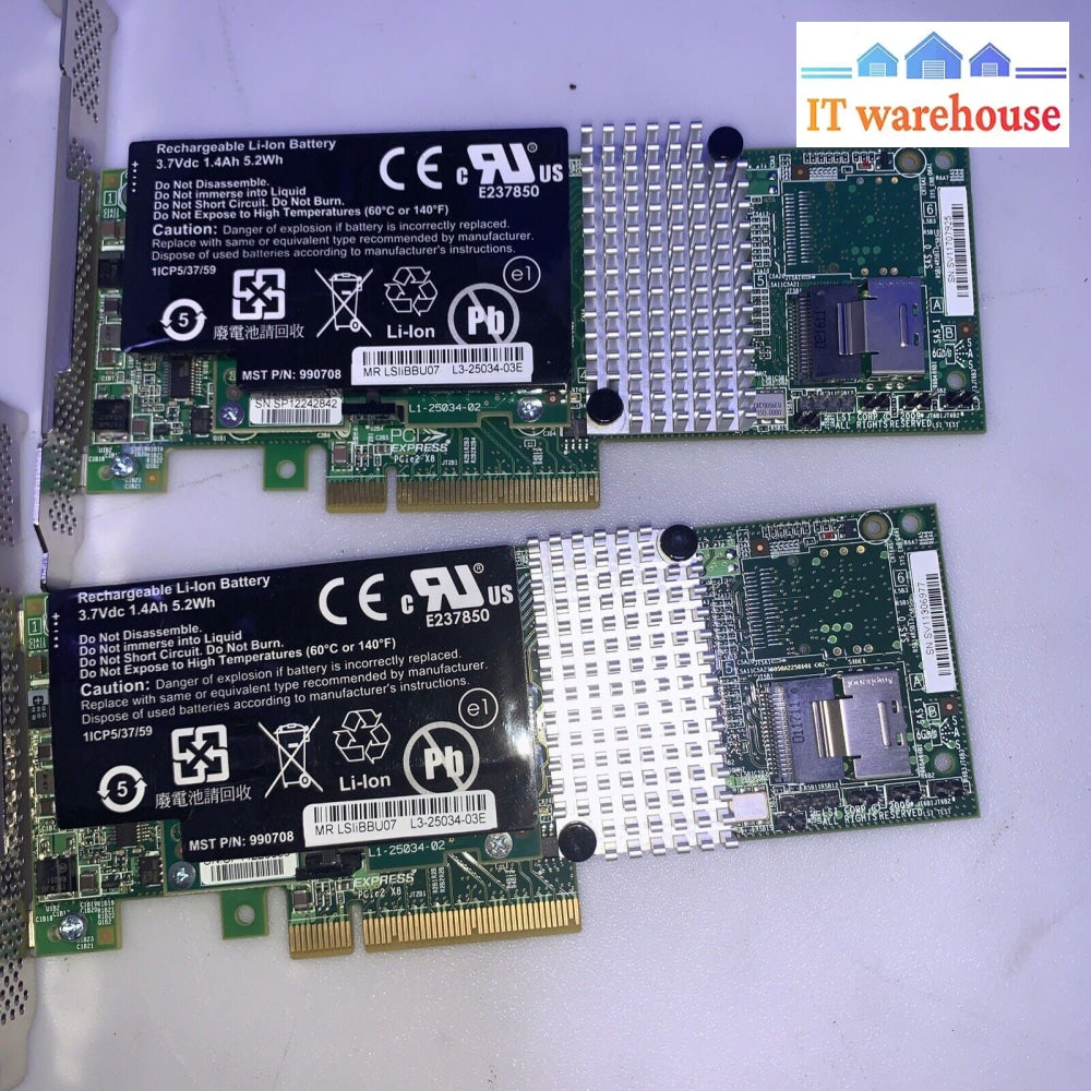 (1x) LSI 9750-4i MegaRAID SAS/SATA 6GB/s Raid Controller w/ L3-25239-23A