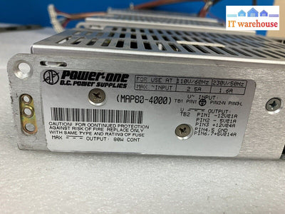 （1x) MAP80-4000 POWER-ONE 110V / 230V AC Four Output Switching Mode Power Supply