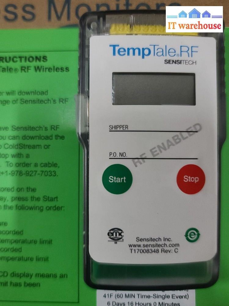 - 1x  NEW SensiTech TempTale4  RF Wireless Monitor Display Temperature Control