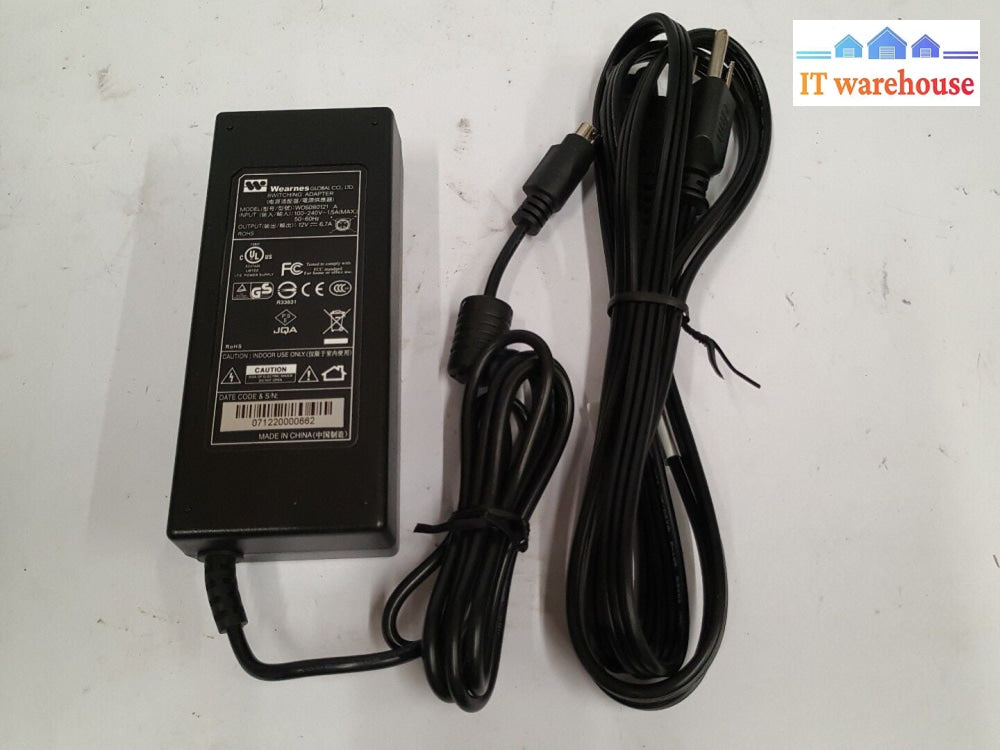 - 1x NEW WEARNES WDS080121 /DVE DSA-90W-12 4PIN 12V 6.7A ADAPTER  For  PT-5500