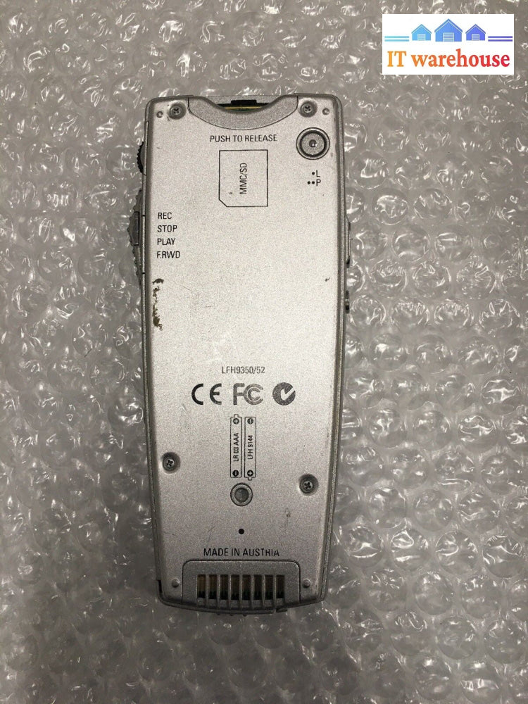 - 1x Philips LFH-9350 Pocket Digital Dictation Voice Recorder w/cradle & adapter