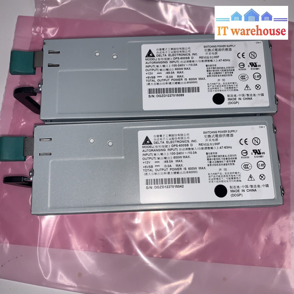 1x  QNAP NAS POWER SUPPLY DPS-600SB REV D FOR TS-1279U-RP TS-1679U-RU REXP-1600U
