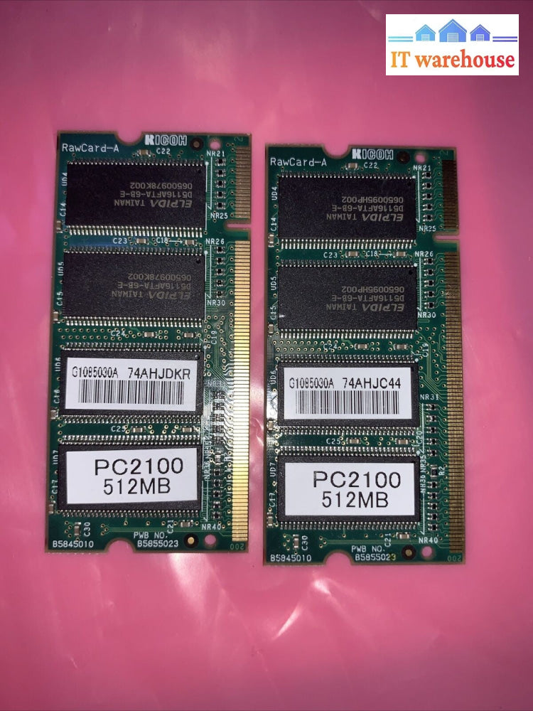 (1x) Ricoh Rawcard-A 512MB 266MHZ DDR PC2100 Memory