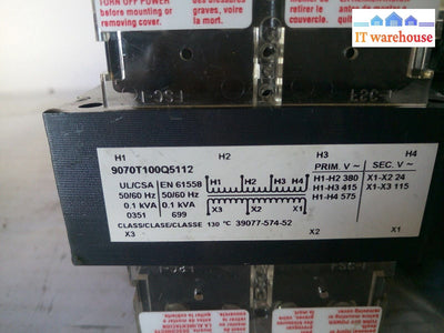 - 1x  Square D 9070T100Q5112 Transformer Good Working