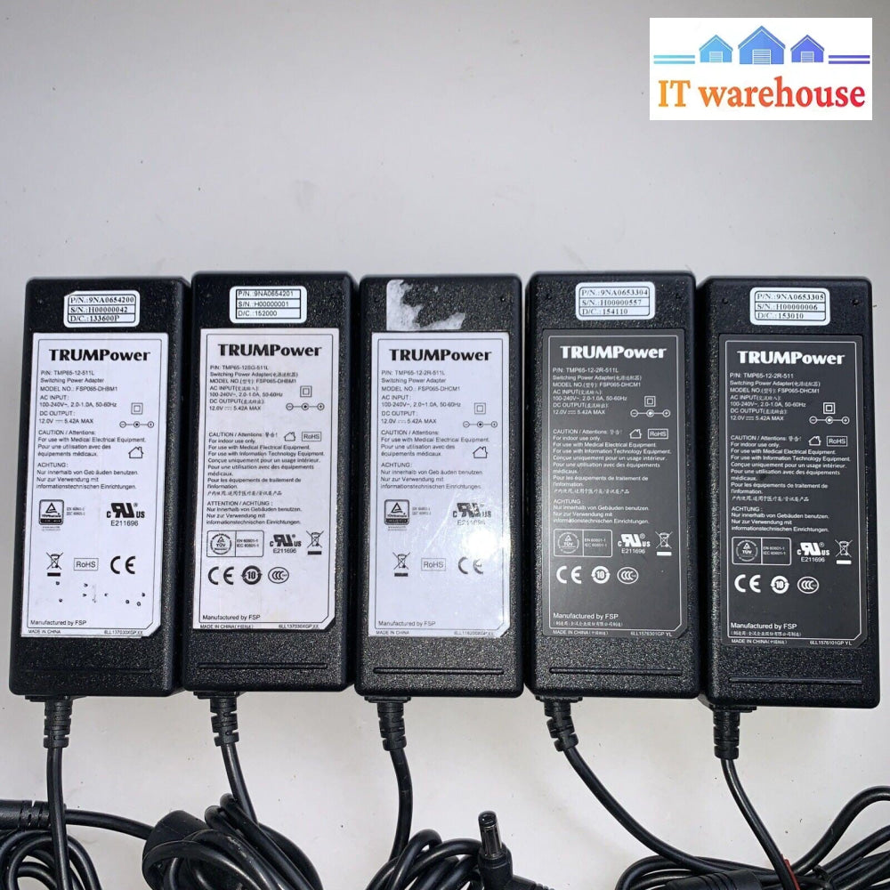 (1x) Trump power Switching Power Adapter P/N TMP65-12-2R-J511 Model FSP065-DHCM1
