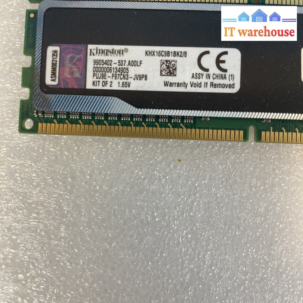 2× 4G Kingston HyperX Black KHX16C9B1BK2/8 PC3-12800U DDR3-1600MHz PC Memory RAM