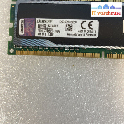 2× 4G Kingston HyperX Black KHX16C9B1BK2/8 PC3-12800U DDR3-1600MHz PC Memory RAM