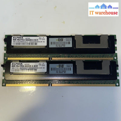2×  Elpida EBJ41HE4BDFD-DJ-F 4GB 2Rx4 PC3-10600 DDR ECC 240P CL9 Memory