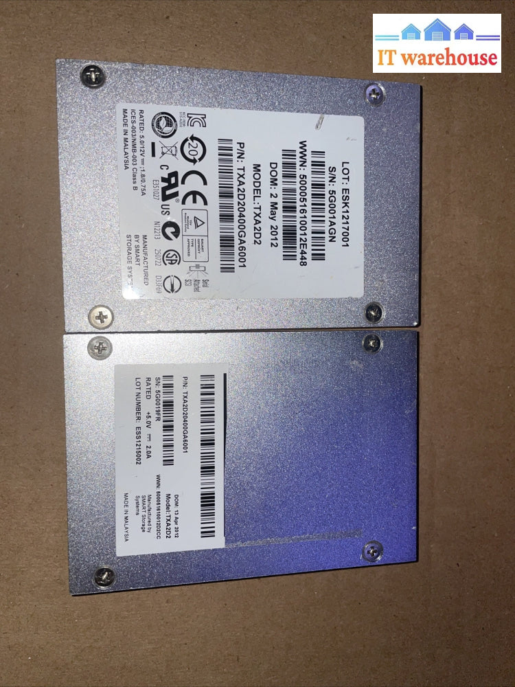 2×  SanDisk 400GB Optimus Ascend SAS Internal Solid State Drive TXA2D20400GA6001