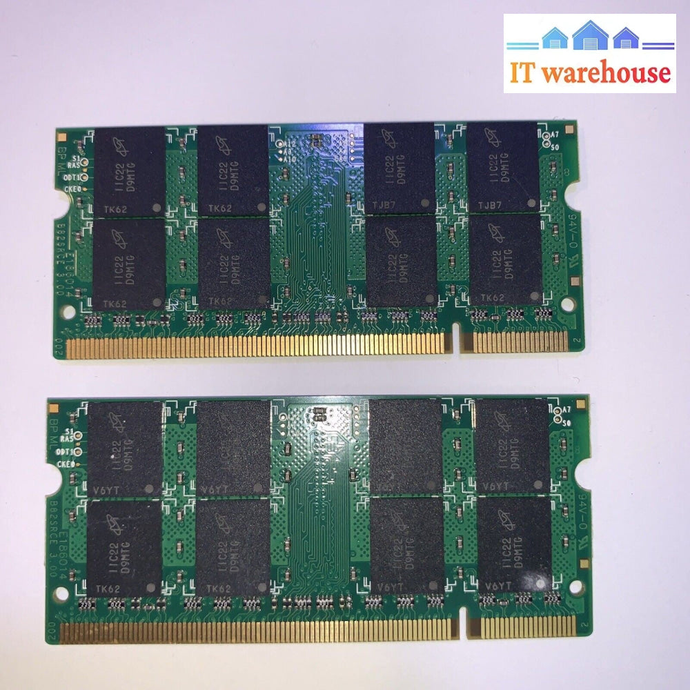 2 x Crucial 4GB DDR2-800 CT51264AC800.M16FC SODIMM PC2-6400 NON-ECC memory Ram