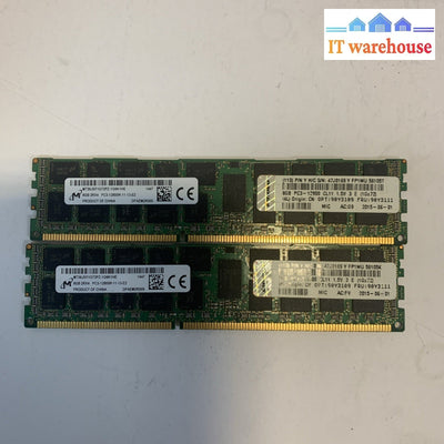 2 x MICRON 8GB PC3-12800R RDIMM MT36JSF1G72PZ-1G6K1HF REG ECC Server Memory RAM