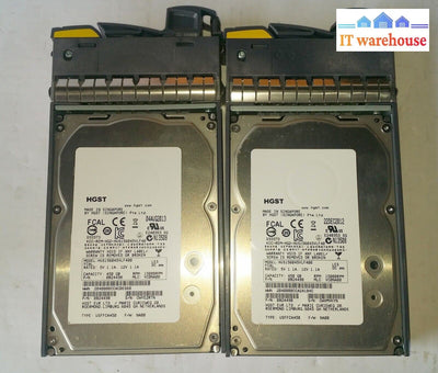 2 x NetApp HGST HUS156045VLF400 108-00205 450GB 3.5" 15K FC  NA00 w/ Tray# @@@