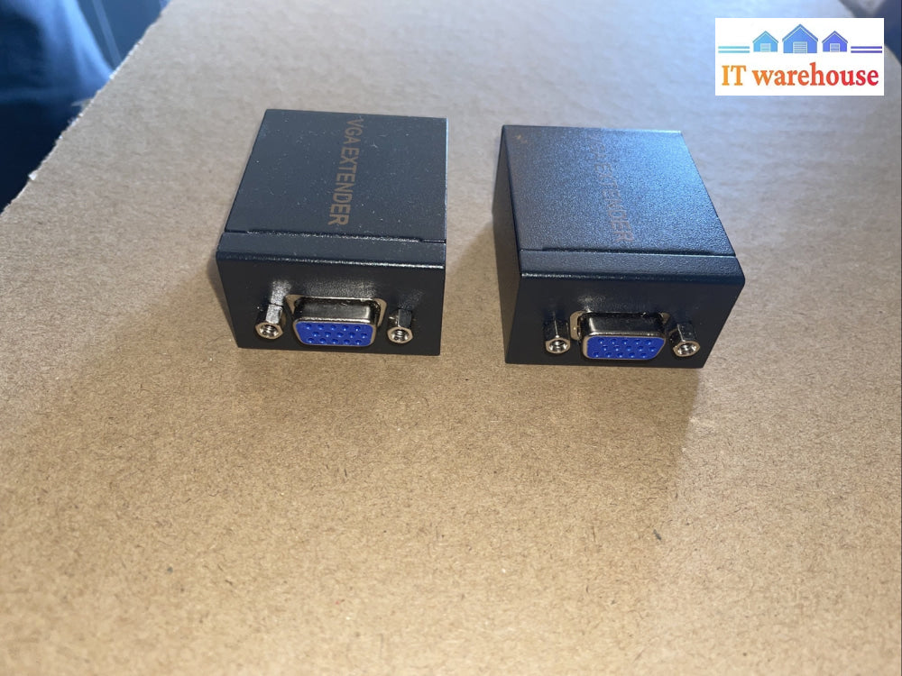 2 x VGA Over Network Cable Adapter Extender Repeater RJ45 Cat5e Cat6 60M 1080P