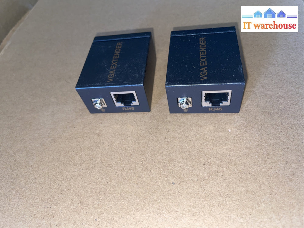 2 x VGA Over Network Cable Adapter Extender Repeater RJ45 Cat5e Cat6 60M 1080P